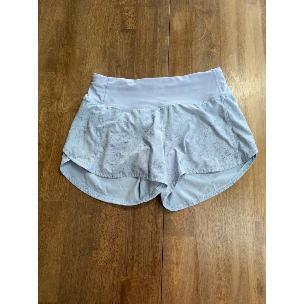 Lululemon Speed Up Low-Rise Lined Short 2.5 Speckle Blue White Size 4
